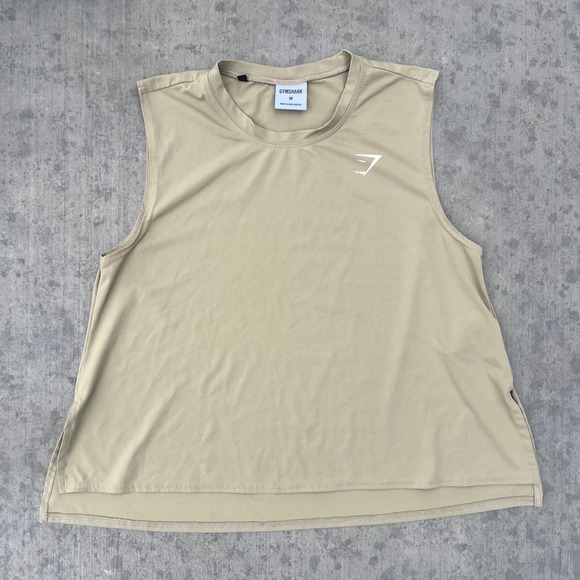 Gymshark Tops - Gymshark Womens Training Sleeveless Top Sand Beige GLVT4423-MS-AW20-251 Size M